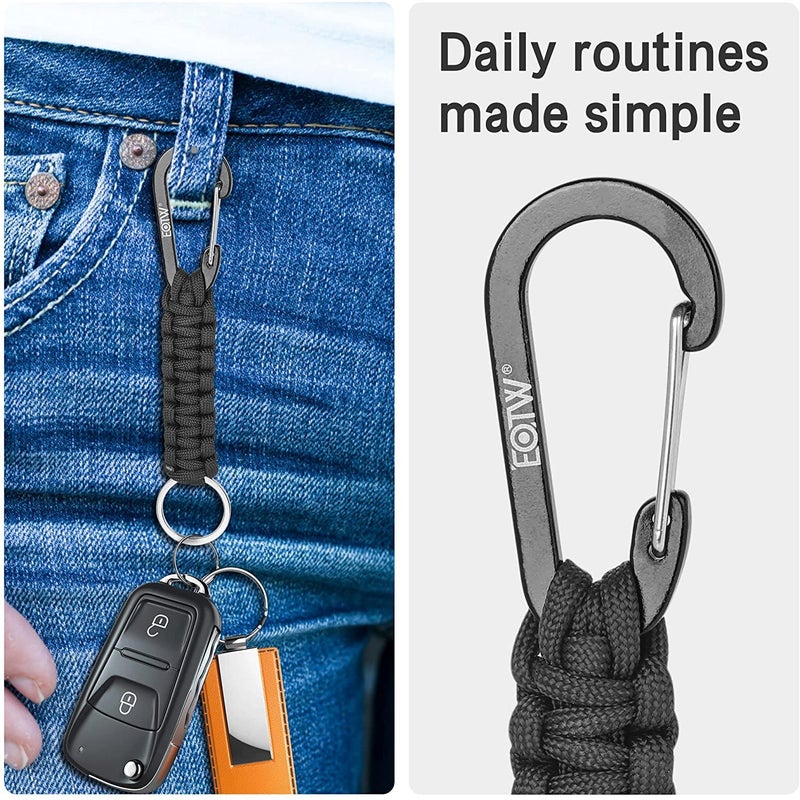 EOTW Carabiner Keychain,Paracord Keychain Small Aluminum Clip D Ring for Camping, Hiking, Fishing, Or As A Key Organizer - Image 3
